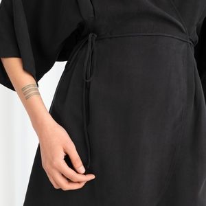 cupro blend mini wrap dress